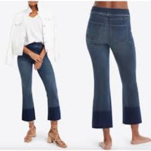 SPANX JEAN MEDIUM CONTROL DENIM FLARE CAPRI SIZE MEDIUM - Picture 7 of 7